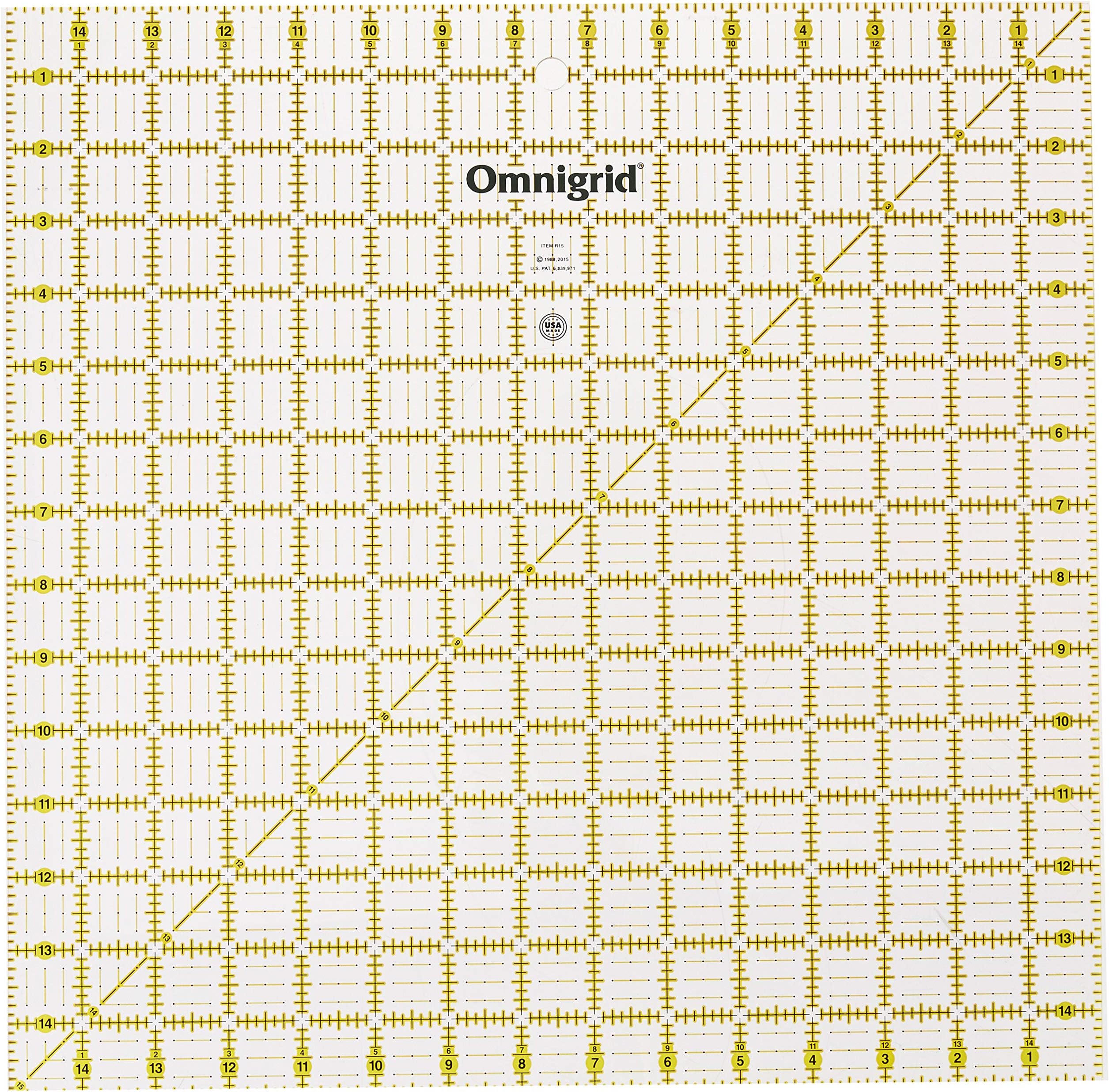 15" x 15" Square Quilting and Sewing Ruler