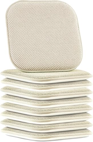 Elegant Comfort Paquete de 8 fundas de cojín para silla, respaldo de goma antideslizante, 16 x 16 pulgadas, fundas gruesas de asiento de forma