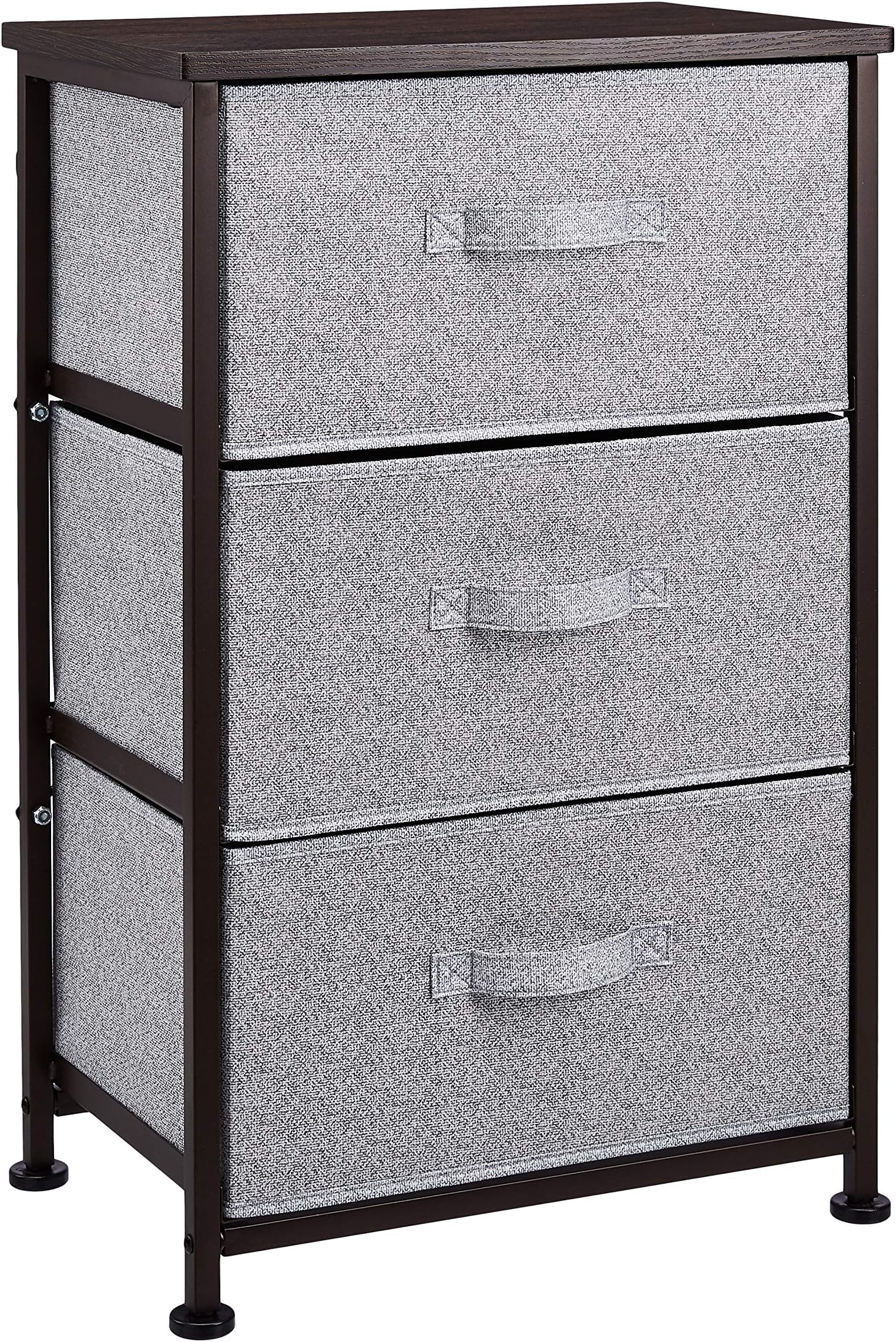 Amazon Basics Fabric 3Drawer Storage Organizer Unit for Closet, Bronze