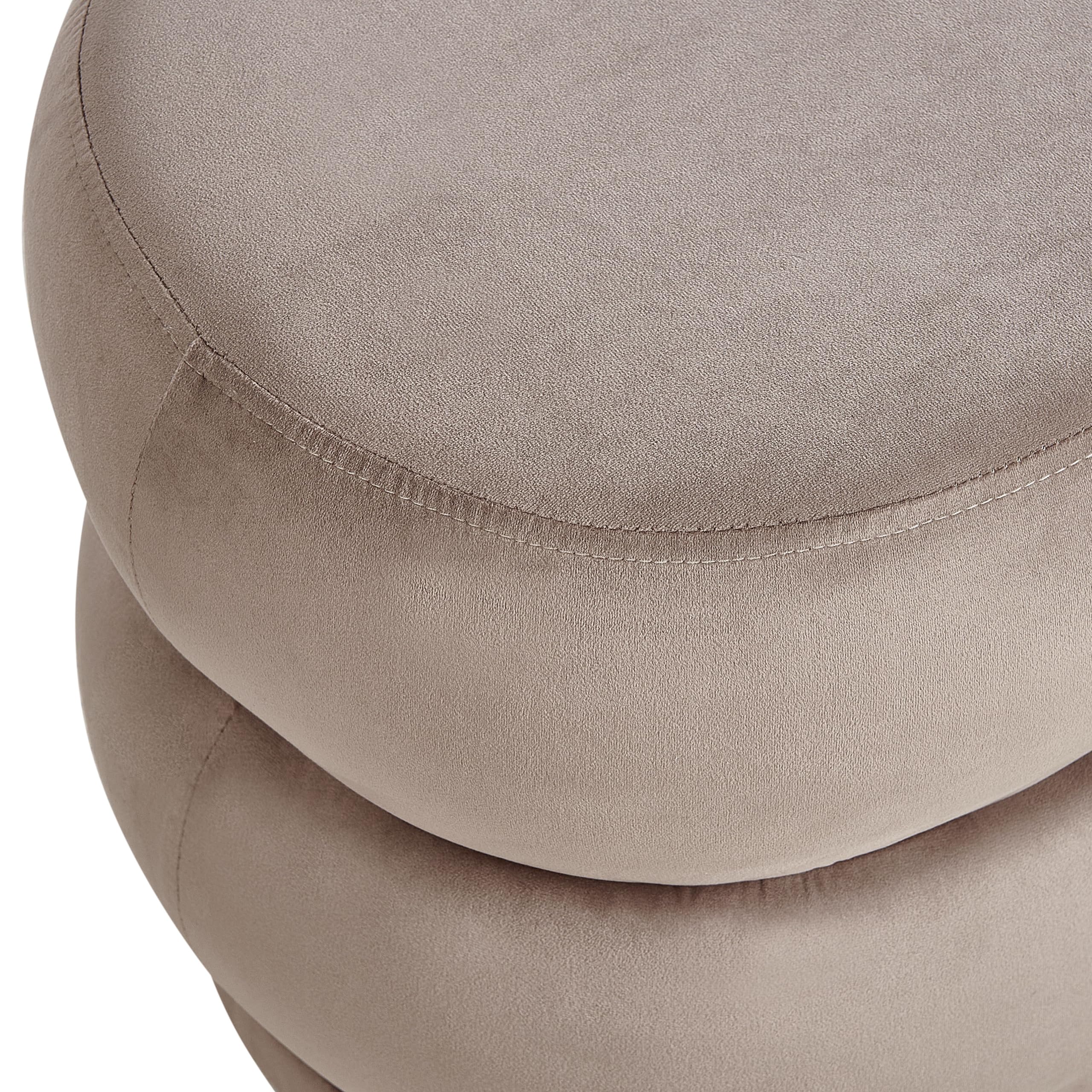 Banquette Moderne Pouf d'Appoint Rembourré en Velours Taupe Ellendale