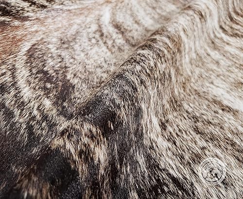 Miniatura 3 de Sunshine Cowhides Alfombra de piel de vaca 100 % genuina, diseño de brindle, estilo moderno, para sala de estar, dormitorio, cocina y más,