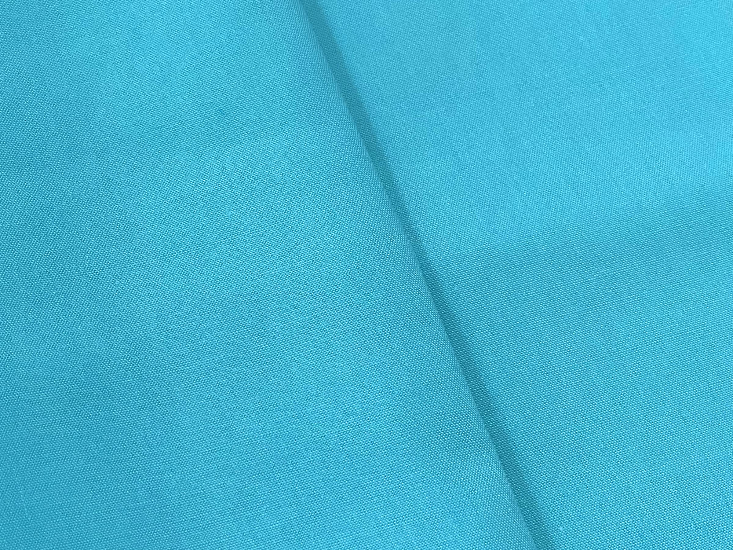 Turquoise Plain Polycotton Fabric Material Poly Cotton Dress Craft Material 45" Wide - Pre Cut Sizes (300cm x 114cm (118" x 45")) - Image 2