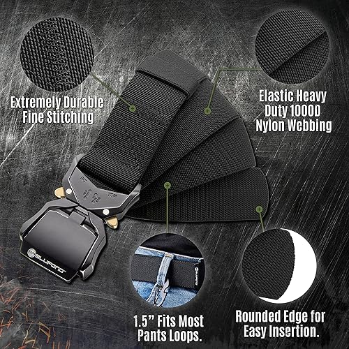 Miniatura 2 de BLUPOND Cinturón táctico con hebilla de liberación rápida - Equipo EDC - Cinturón ajustable para armas militares, senderismo, aparejos, transporte