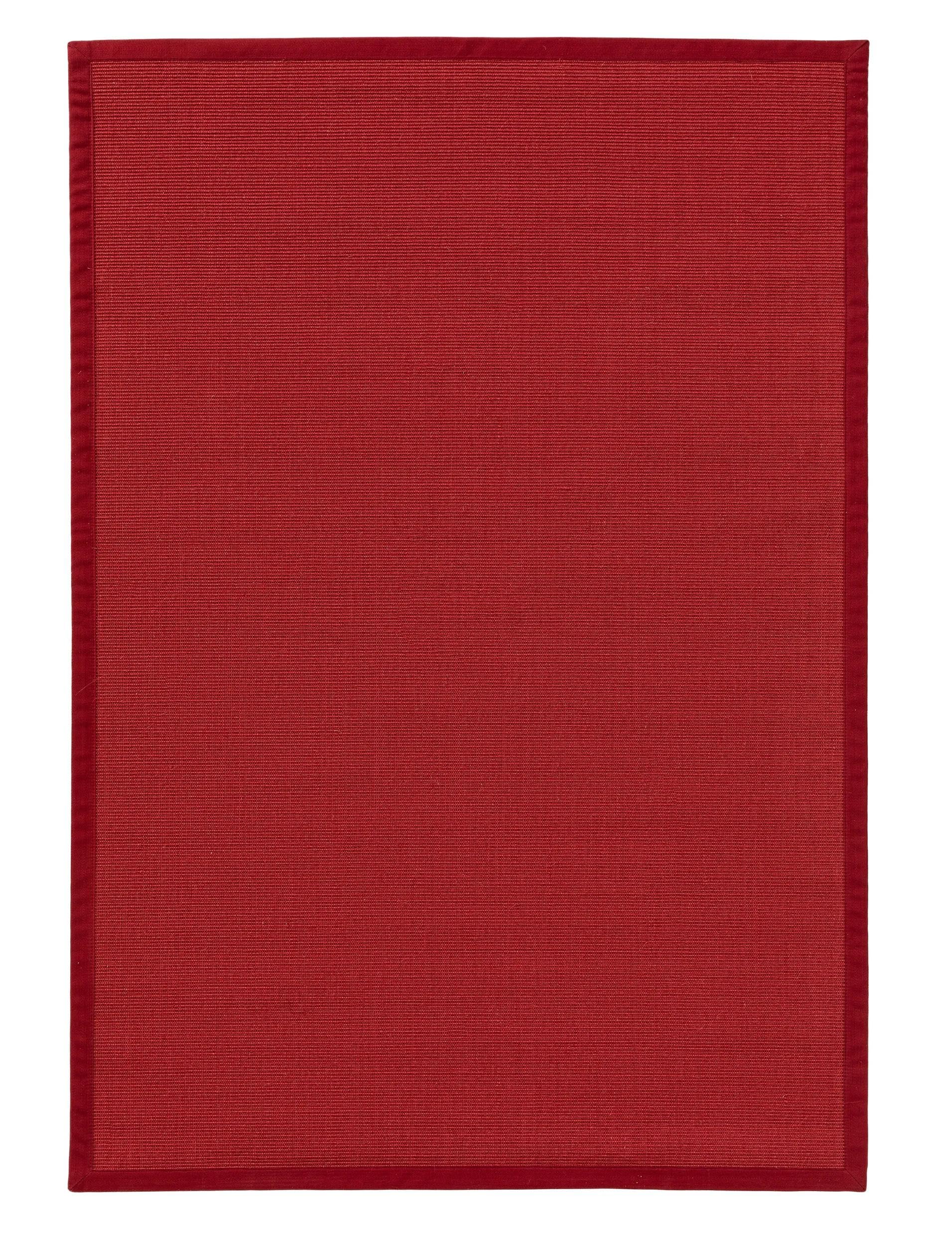 Sana Tapis en sisal pour l'intérieur et l'extérieur Rouge uni 160 x 230 cm
