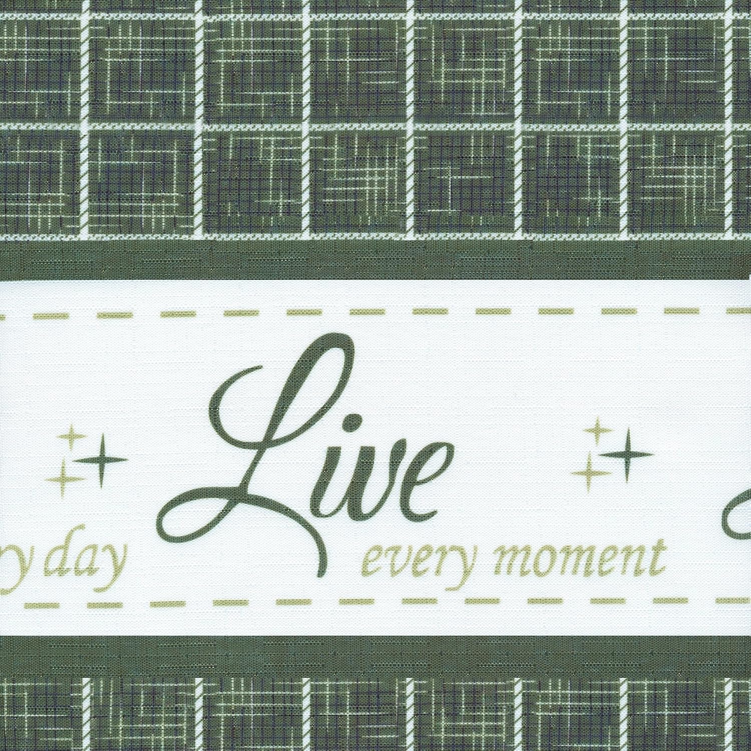 ACHIM Tier and Valance Window Curtain Set, 58 Inch Width, 24 Inch Length, Live, Love, Laugh (Green) - Image 5