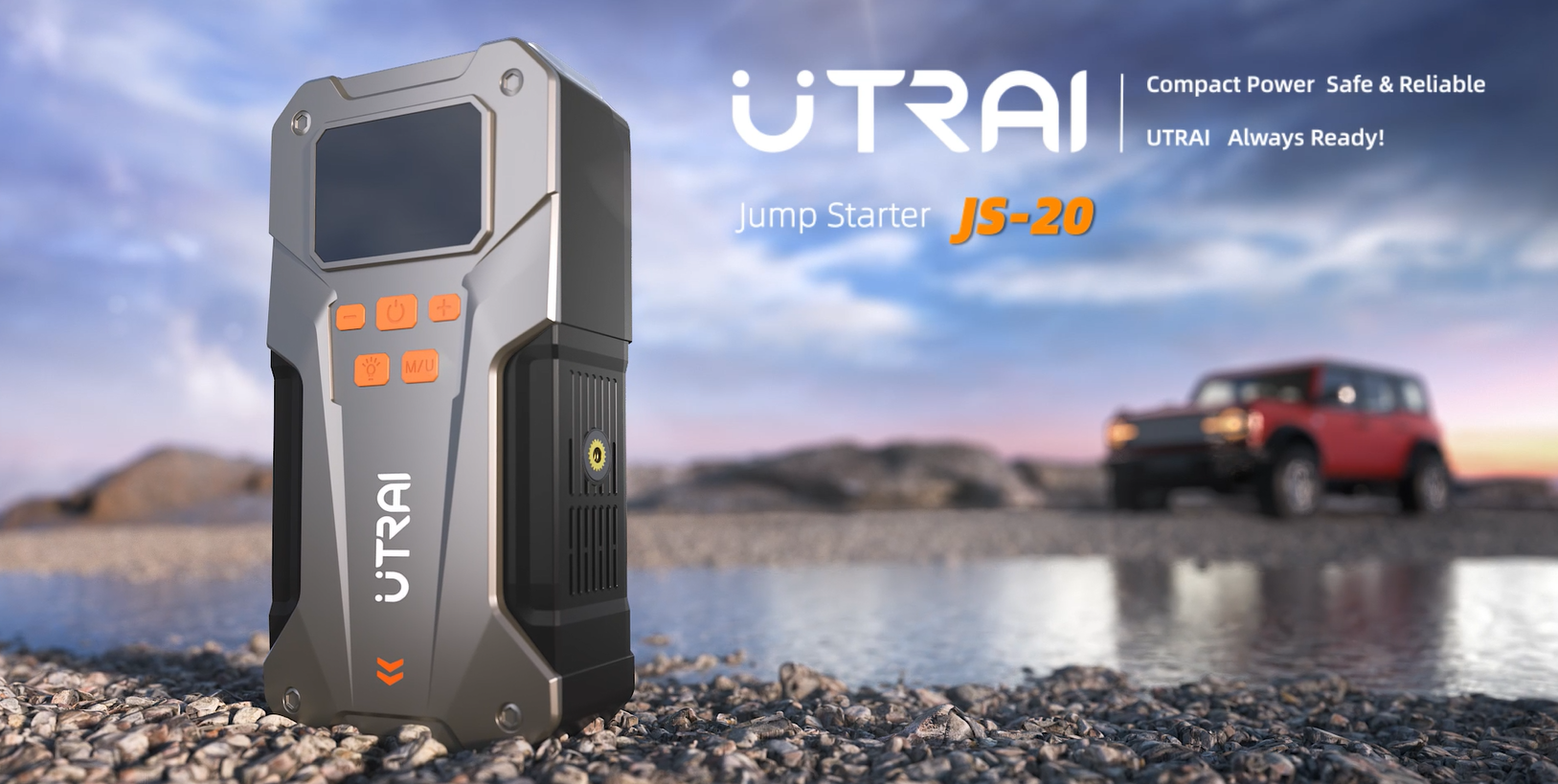 UTRAI Car Jump Starter with Air Compressor, 5000A 12V Car Battery