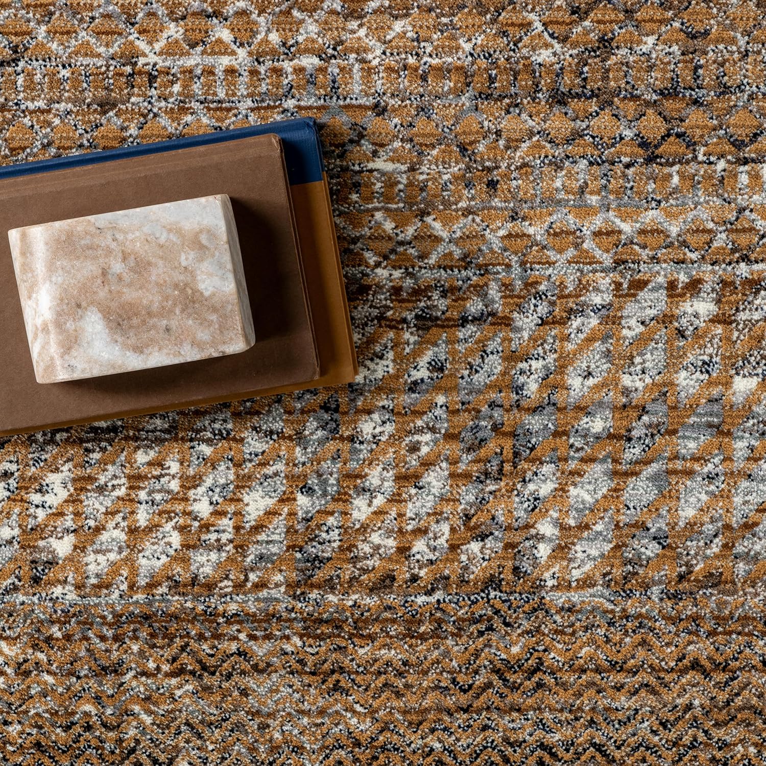 nuLOOM Fringed Performance Lavender Burnt Orange/Grey, 2'8" x 7'10", Abstract, Soft and Cozy, High Traffic, Stain Resistant, Easy Clean, Durable Runner for Bedroom, Living Room, Dining, Den, Foyer