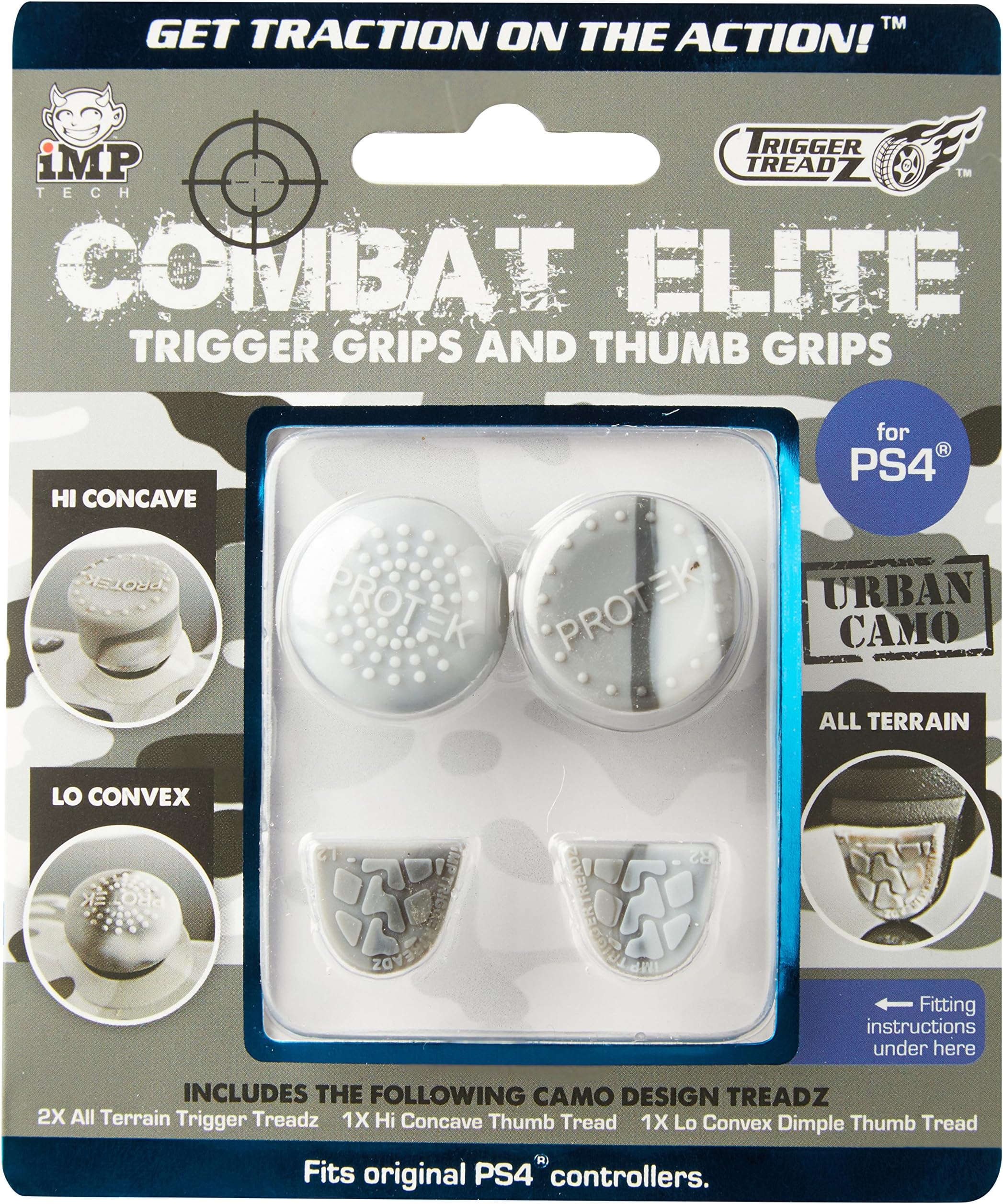 Trigger Treadz Combat Elite Thumb & Trigger Grips Pack - Urban Camo (PS4)