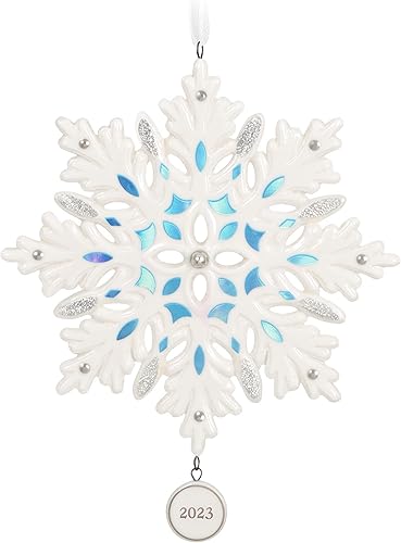 Hallmark Keepsake Christmas Ornament 2023, Snowflake, Porcelain Ornament, Snowflake Gifts