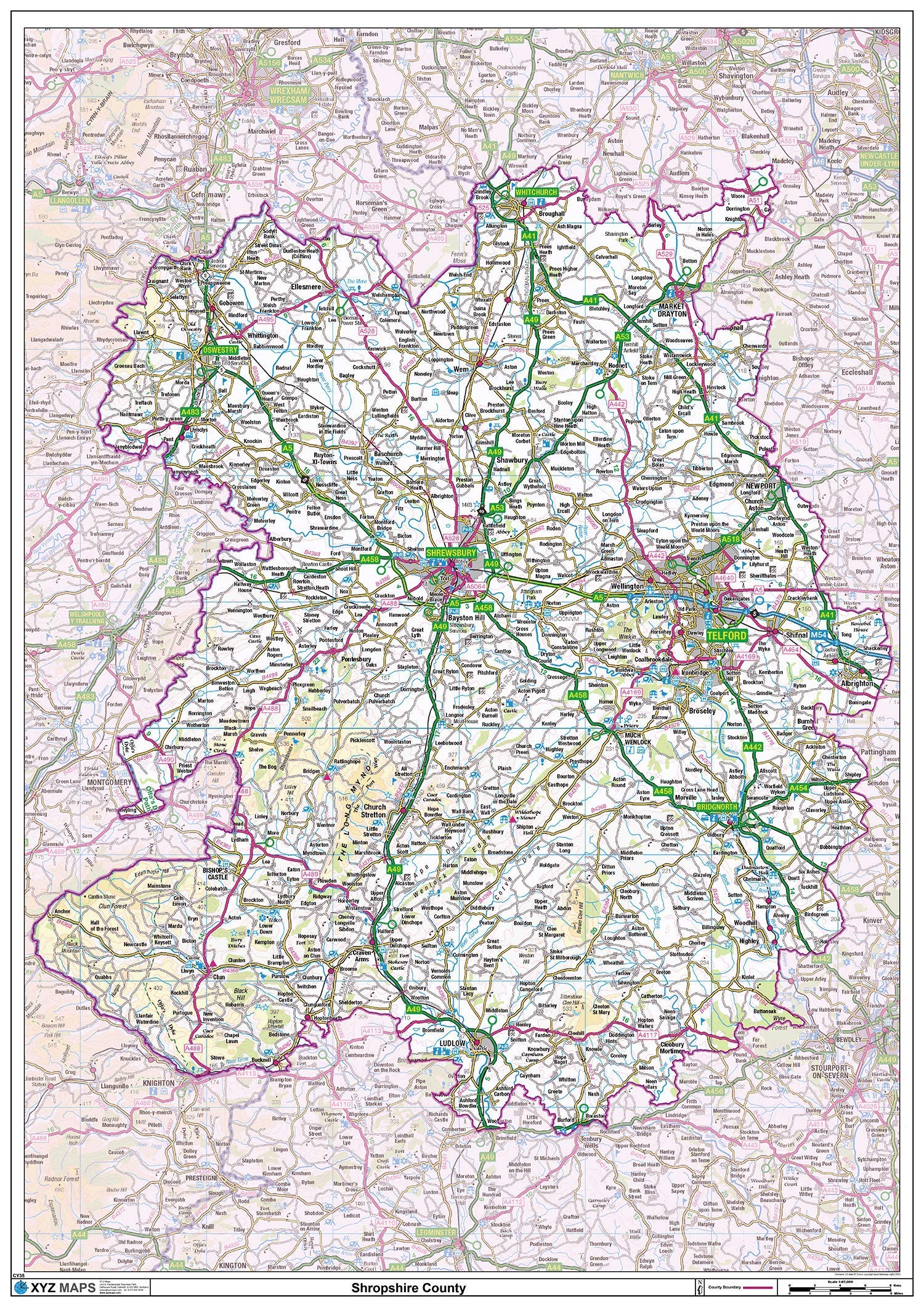 Shropshire County Map-Paper