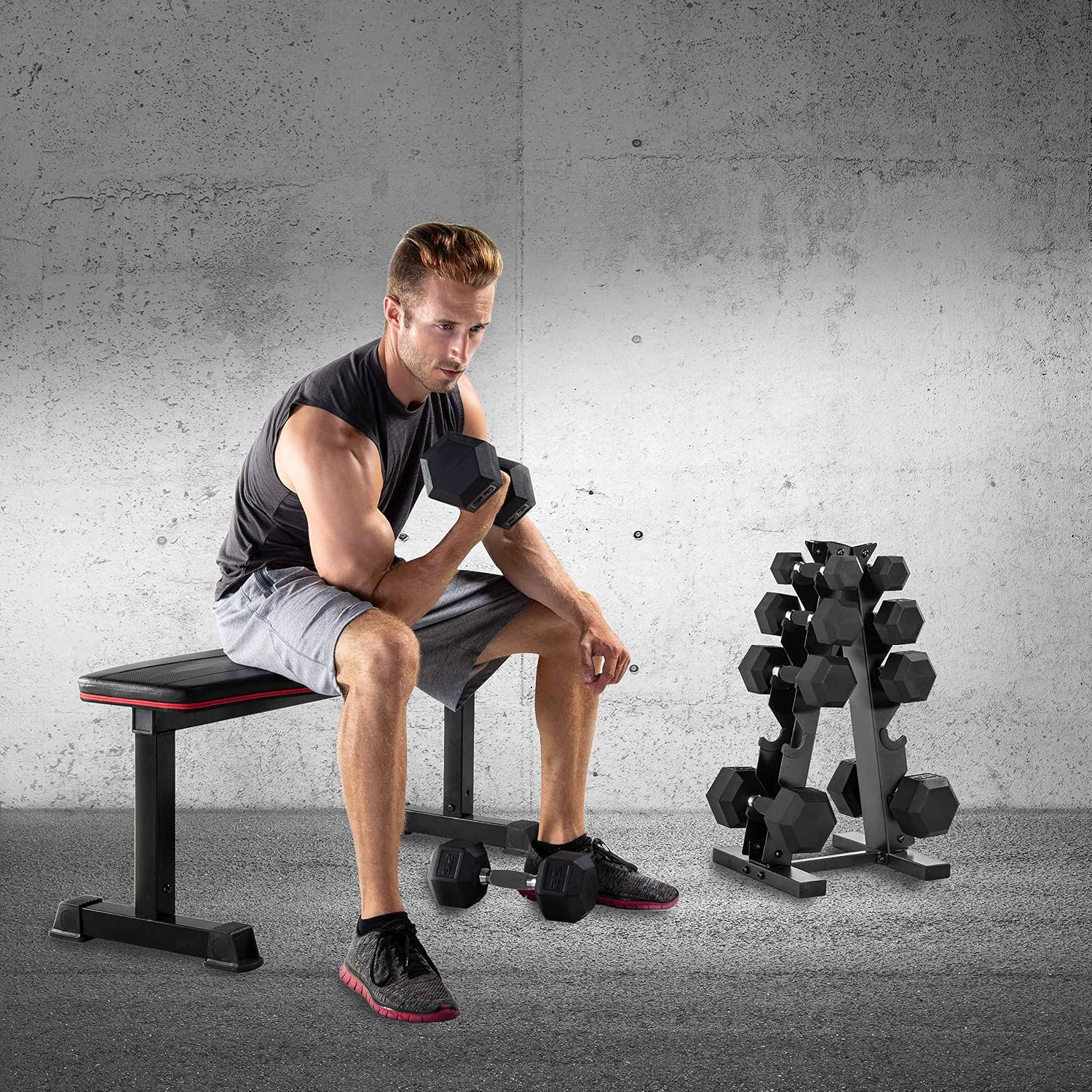 CAP Barbell 150 LB Dumbbell Set with Rack