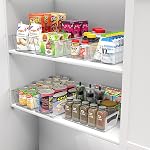 Simple Houseware Clear Bins for Freezer and Kitchen Pantry Organizer, 8 Packs (4 Medium, 4 Large) | Large 14 x 7 x 3.75 in. | Medium 12 x 6.2 x 3.4 in.
