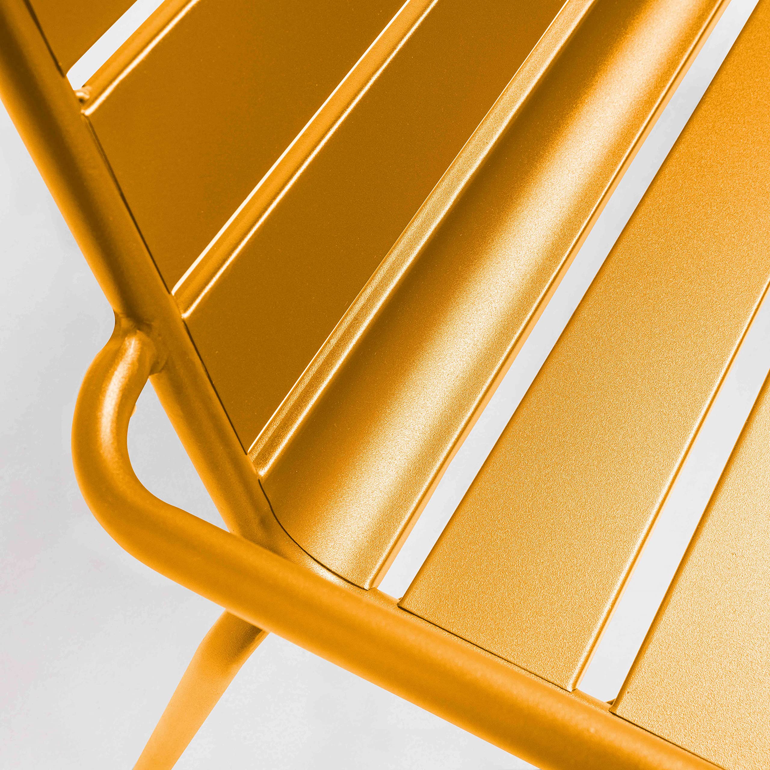 Banc Intérieur Oviala Palavas Jaune - Métal 121cm Style Industriel 3 Places