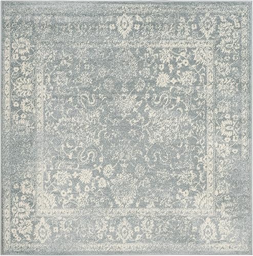 Miniatura 258 de Safavieh colección Adirondack - Alfombra de área, 6 x 9 pies, gris y azul, diseño oriental desgastado, no desprende pelusa, fácil cuidado, ideal