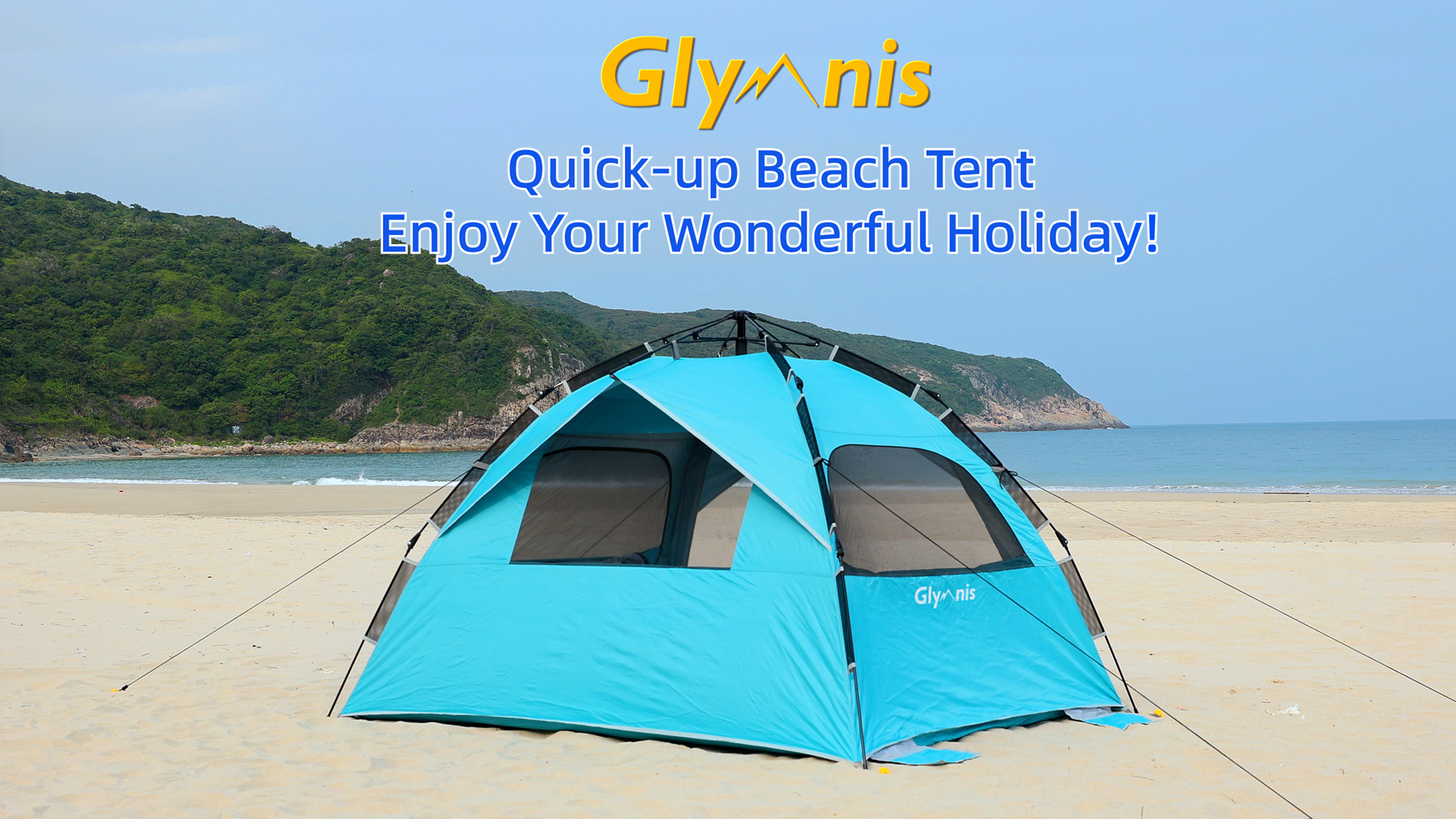 Glymnis Beach Tent 4-6 Person Pop Up Beach Tent, UV Protection Sun Shade
