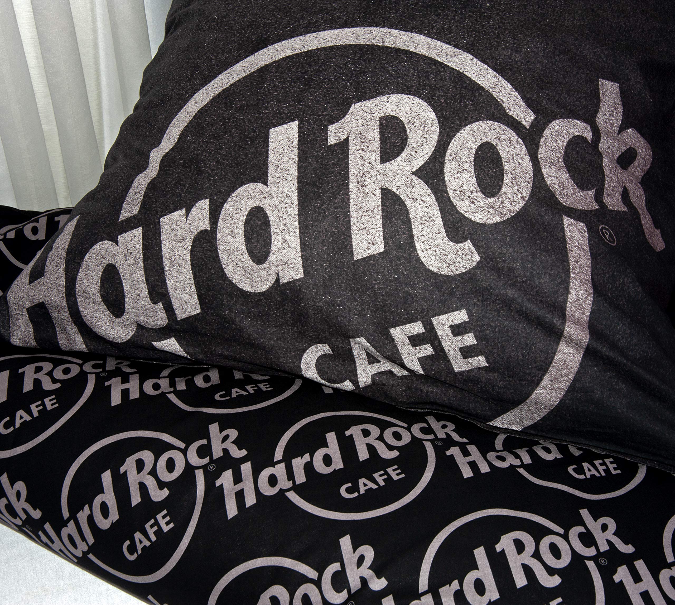 Herding HARD ROCK Bettwäsche-Set, Wendemotiv, Original Hard Rock Café Lizenz, Bettbezug 135 X 200 cm, Kopfkissenbezug 80 x 80 cm, Baumwolle/Renforcé, Grau
