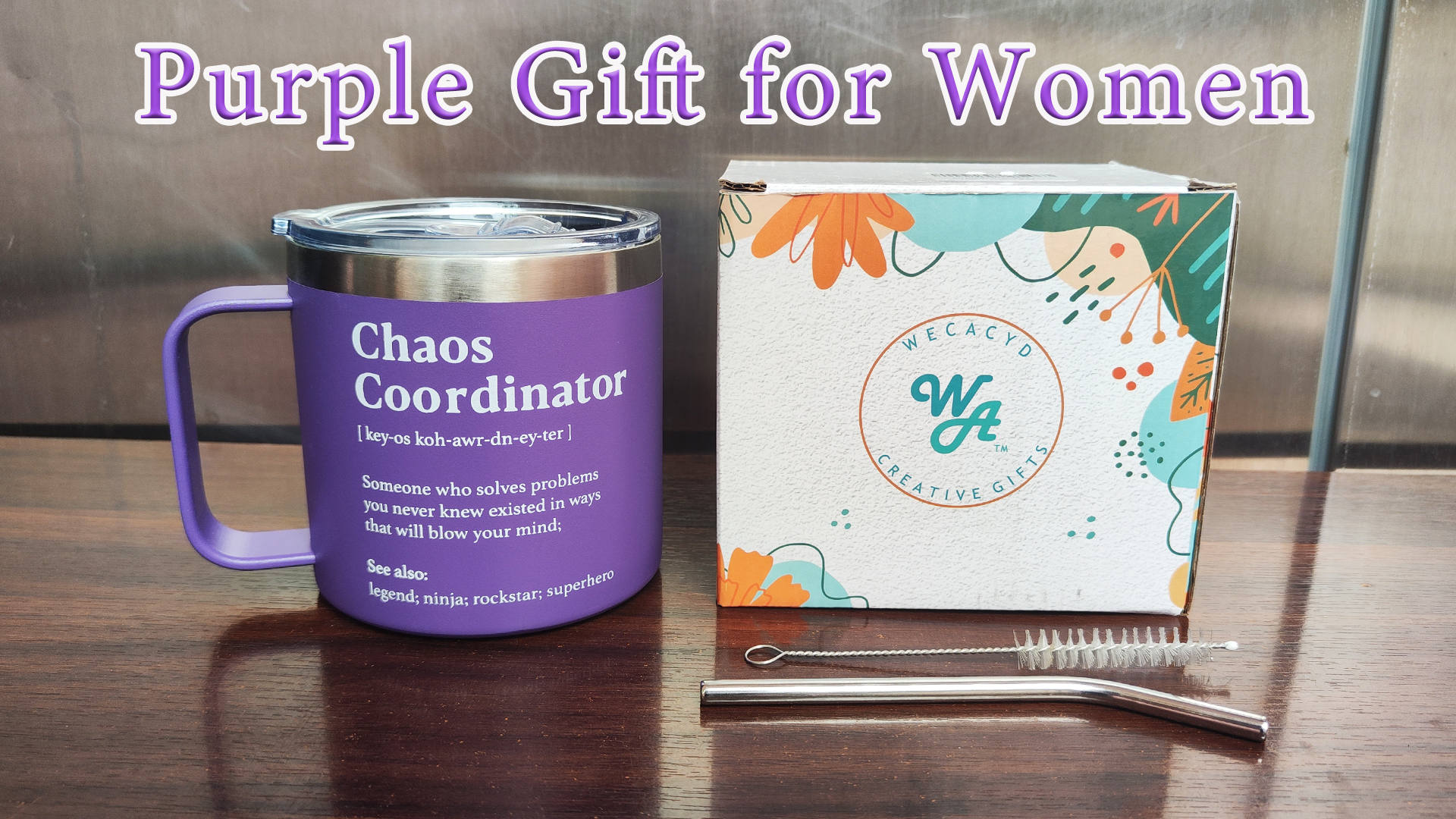 WECACYD Chaos Coordinator Stainless Steel Mug - 14oz Funny Boss Lady Gift, Double Wall Insulated - View #9