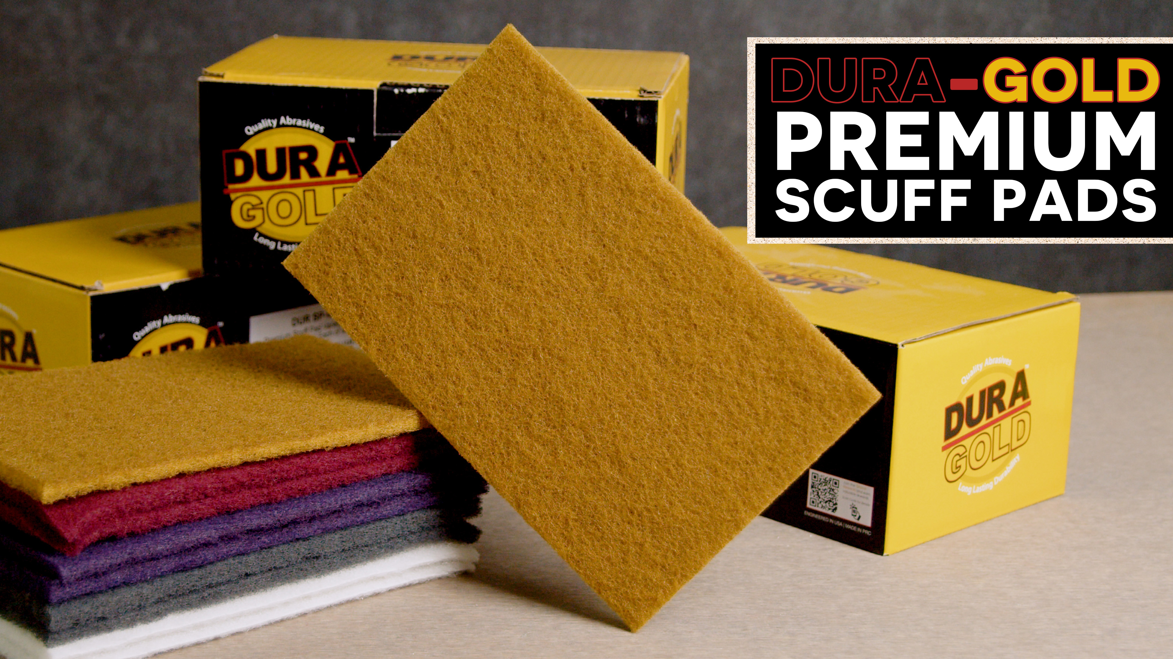 Image of Dura-Gold Premium 6 inch x 9 inch White Light Duty Scuff Pads, Box of 10 - Final Scuffing, Scouring, Cleaning, Cleansing Surfaces, Preparation - Automotive Paint Clearcoat Blending, Auto Body, Woodworking