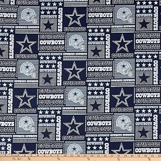NFL Cotton Broadcloth Dallas Cowboys Patchwork Blue/White, Fabric by the Yard