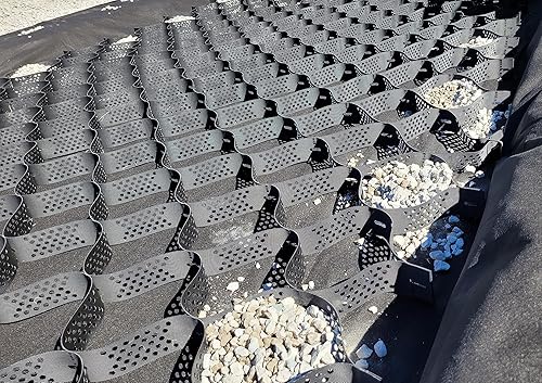 Geocell - Kit de pavimentadora de rejilla de tierra, estabilizador de grava de 4 pulgadas de profundidad, camino de entrada, estacionamiento,