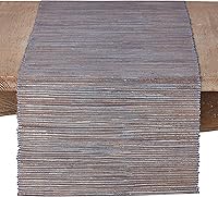 Vista 9 de Saro Lifestyle Colección Melaya Camino de Mesa Tejido Brillante Nubby, 16"x72", Turquesa