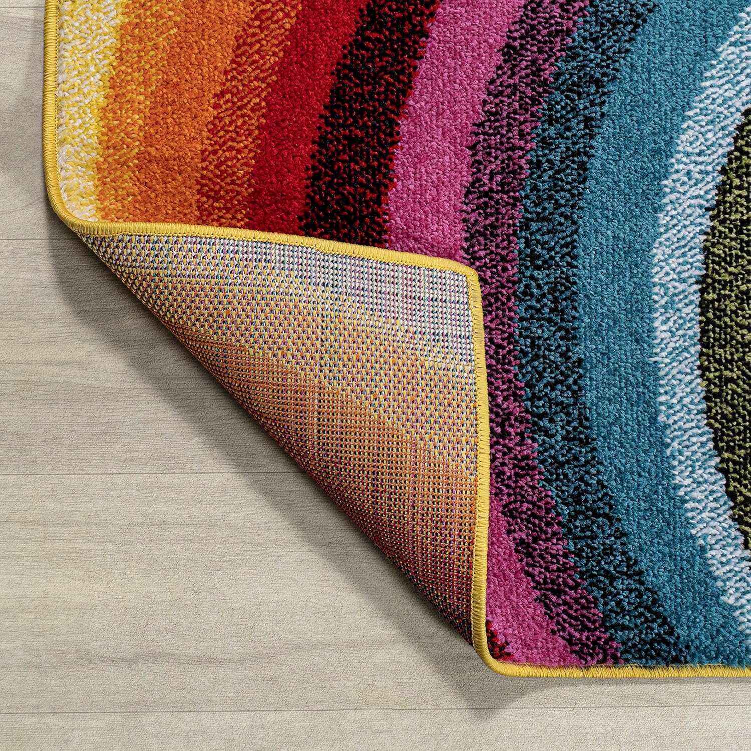 JONATHAN Y Flow Abstract Swirl Indoor Area Rug 3x5, Red/Yellow/Blue, Modern, Coastal, Easy-Cleaning for Living Room, Bedroom, Kitchen, Pet Friendly, Non-Shedding (DZC100A-3)