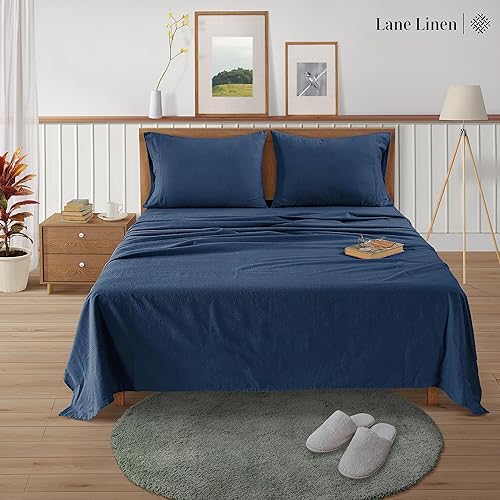 Miniatura 2 de LANE LINEN - Juego de sábanas ligeras y duraderas de franela de algodón de tamaño queen, cepilladas para más suavidad, sábanas cálidas y cómodas con