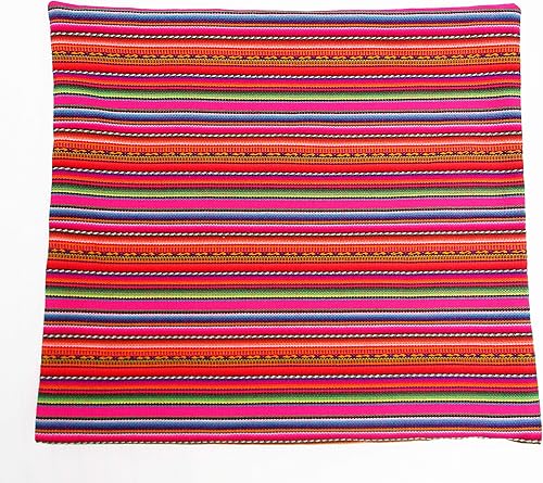 Vista 12 de Funda de cojín de tela inca, funda de cojín decorativa de Perú, funda de cojín de algodón estilo peruano para sofá de 18 x 18 pulgadas (azul cusco)