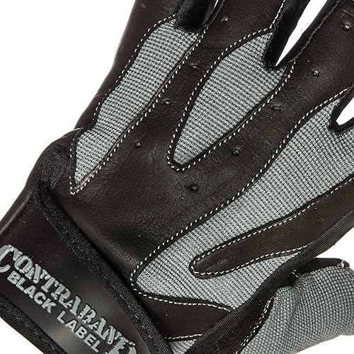 Miniatura 5 de Contraband Black Label 5150 - Guantes de cuero para levantamiento de pesas sin dedos, duraderos y ligeros, guantes de gimnasio de cuero dividido