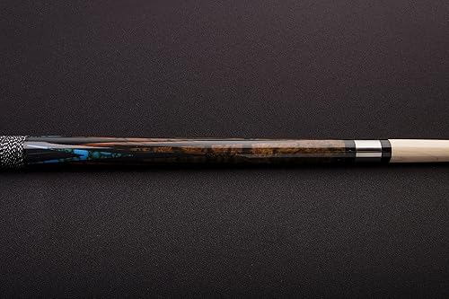 Miniatura 5 de Mizerak Taco de billar de arce prémium de 58 pulgadas con junta de acero inoxidable y punta de cuero de 8 capas, 2 piezas