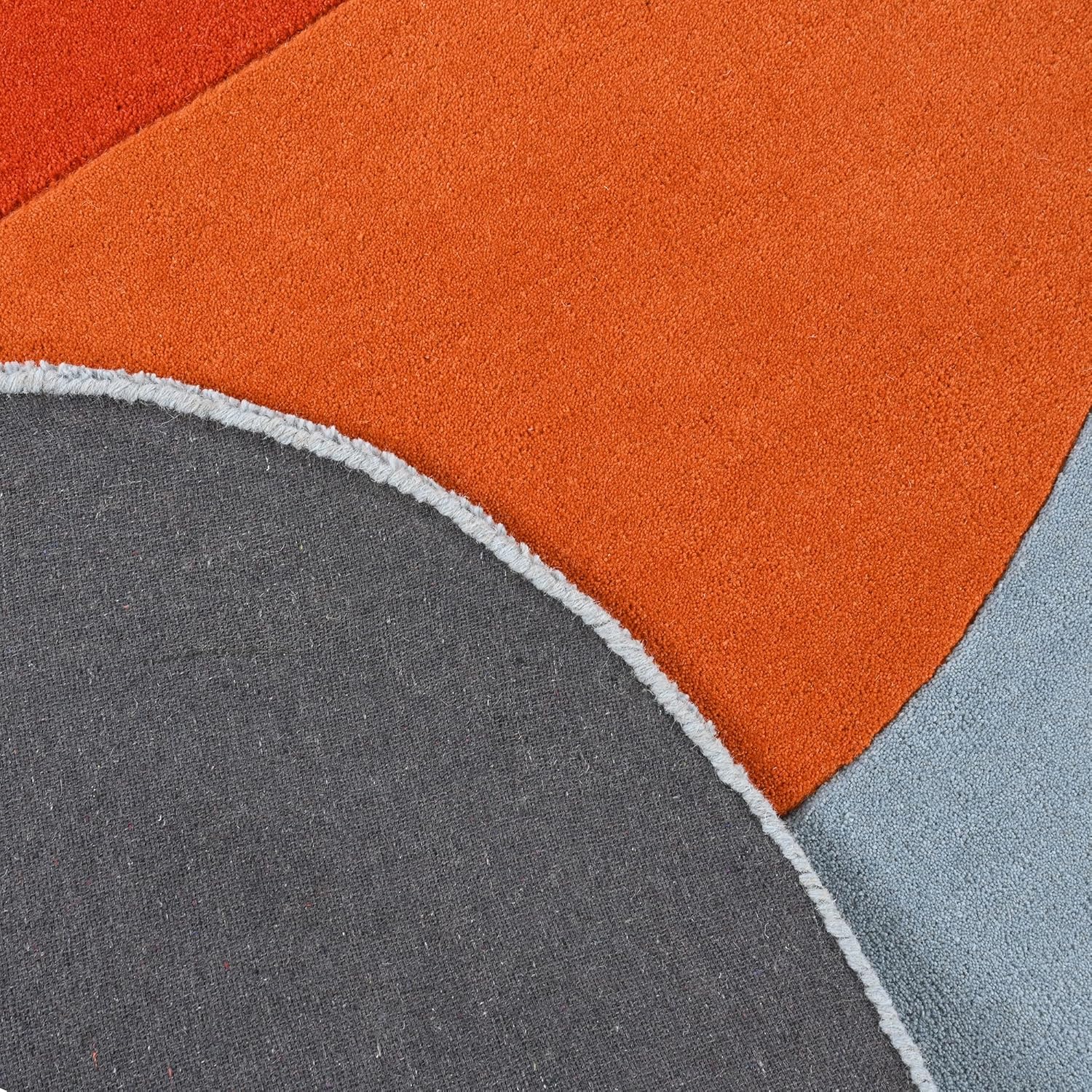 Geometric Circles Irregular Shape Rug | Modern Hand-Tufted 100% Wool Area Rug for Living Room, Bedroom, Kids Room & Home Decor (Multi 1, 5'x5')