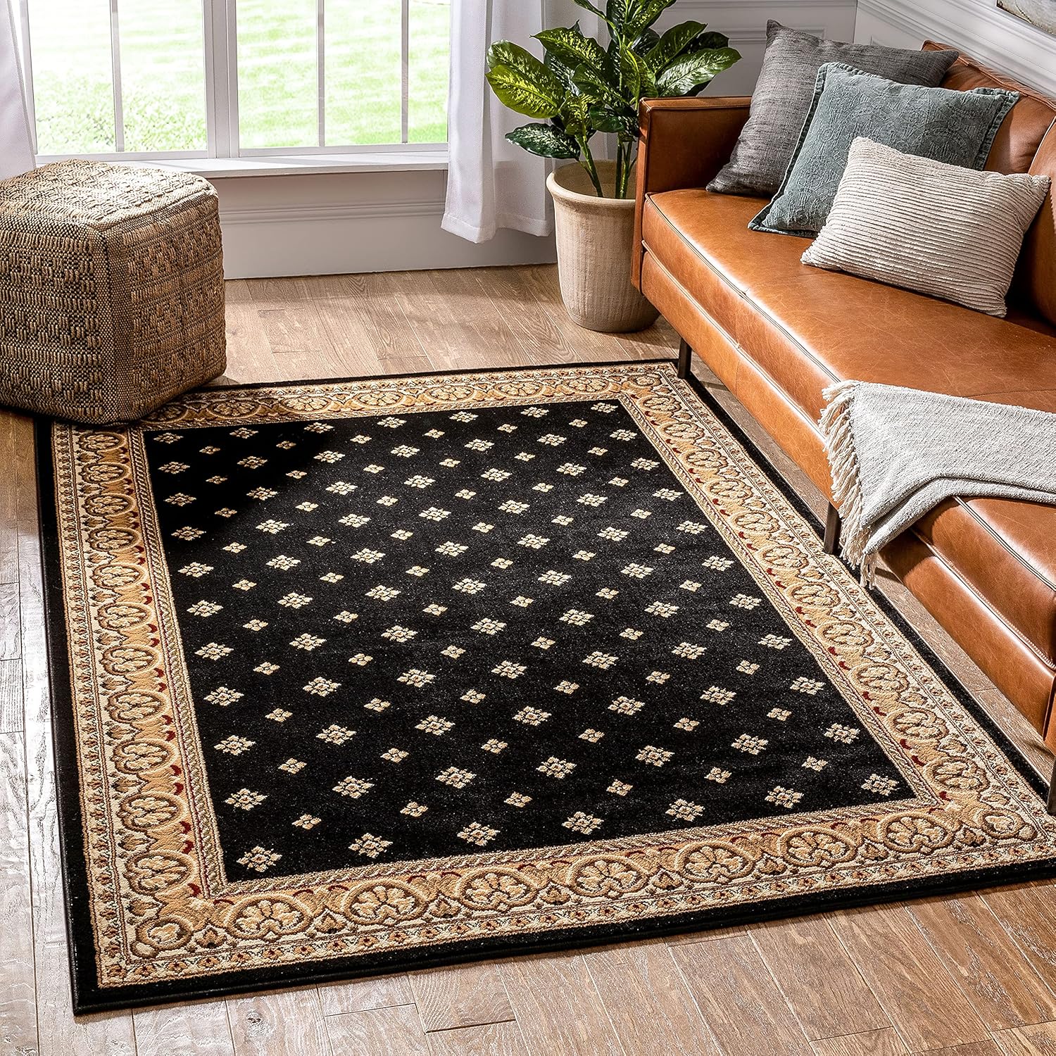Well Woven Barclay Hudson Terrace Black Traditional Area Rug 3'11'' X 5'3''