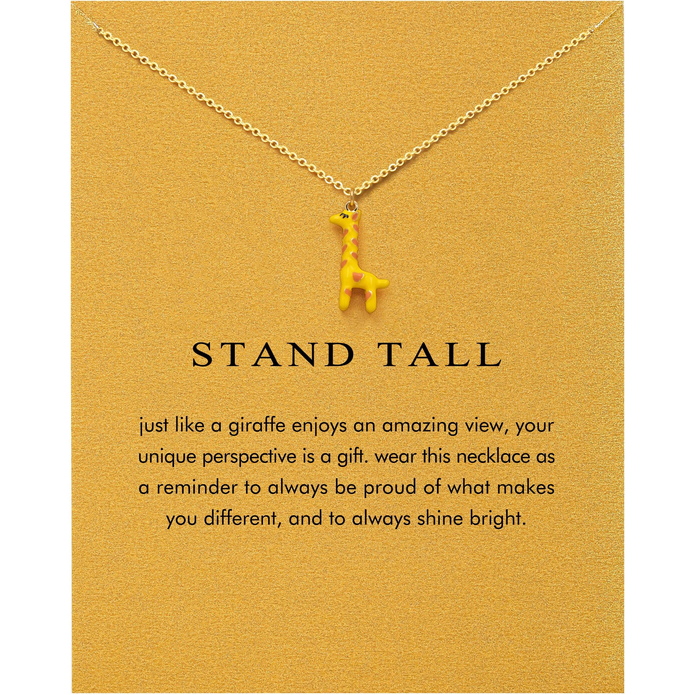 14K Golden Plated Pendant Necklaces for Women - Positive Flamingo Capybara Giraffe Peace Gifts for Friends Sister Daughter, Birthday, Christmas, Graduation Gifts