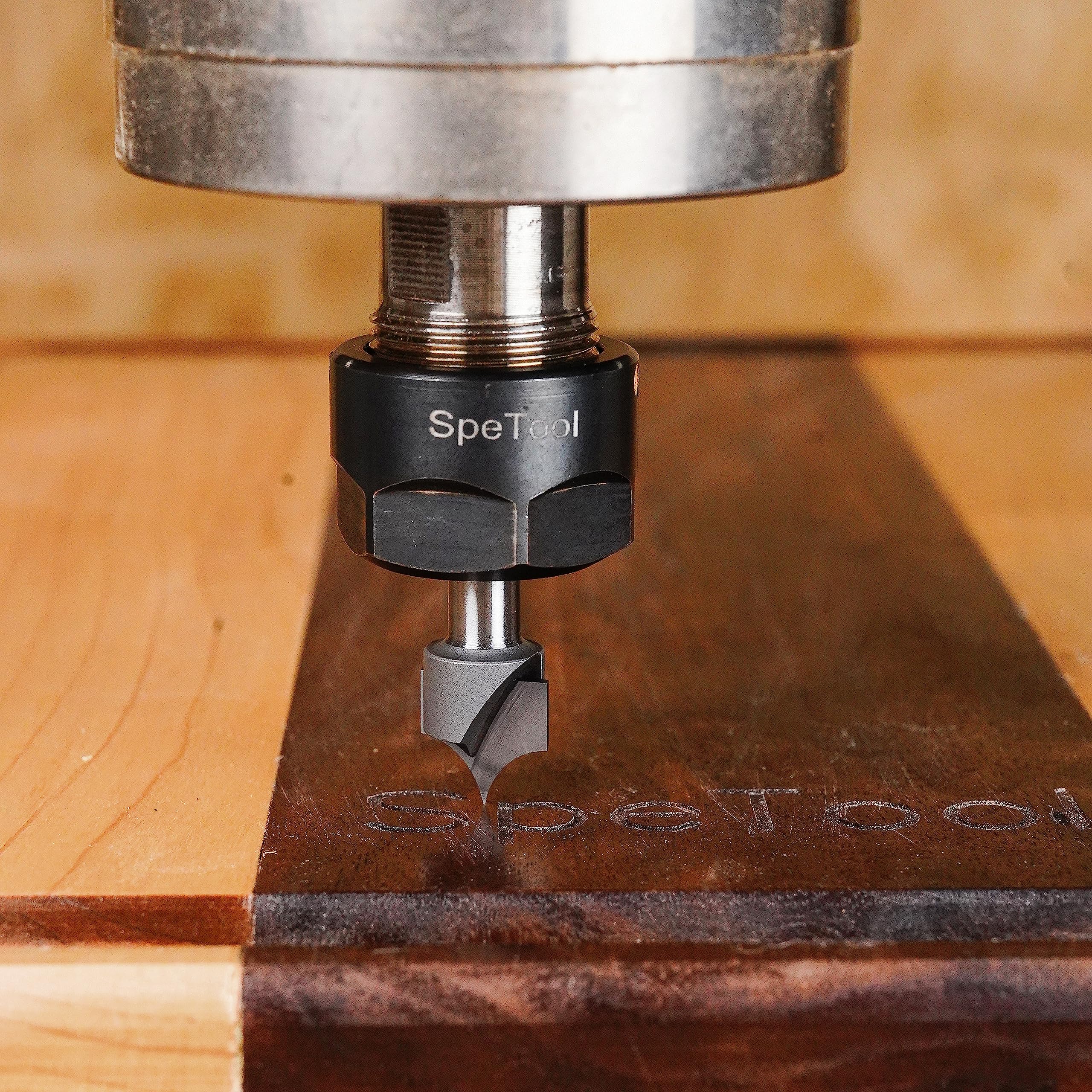 SpeTool 8 mm Roundover-Fräser zum Schneiden von Schaftspitzen mit 16 mm Schneiddurchmesser 8mm Radius Hartmetall-Bits mit 2 Flötenspitzen und runden Kanten CNC Fräser Holzbearbeitungs Schnitzwerkzeug