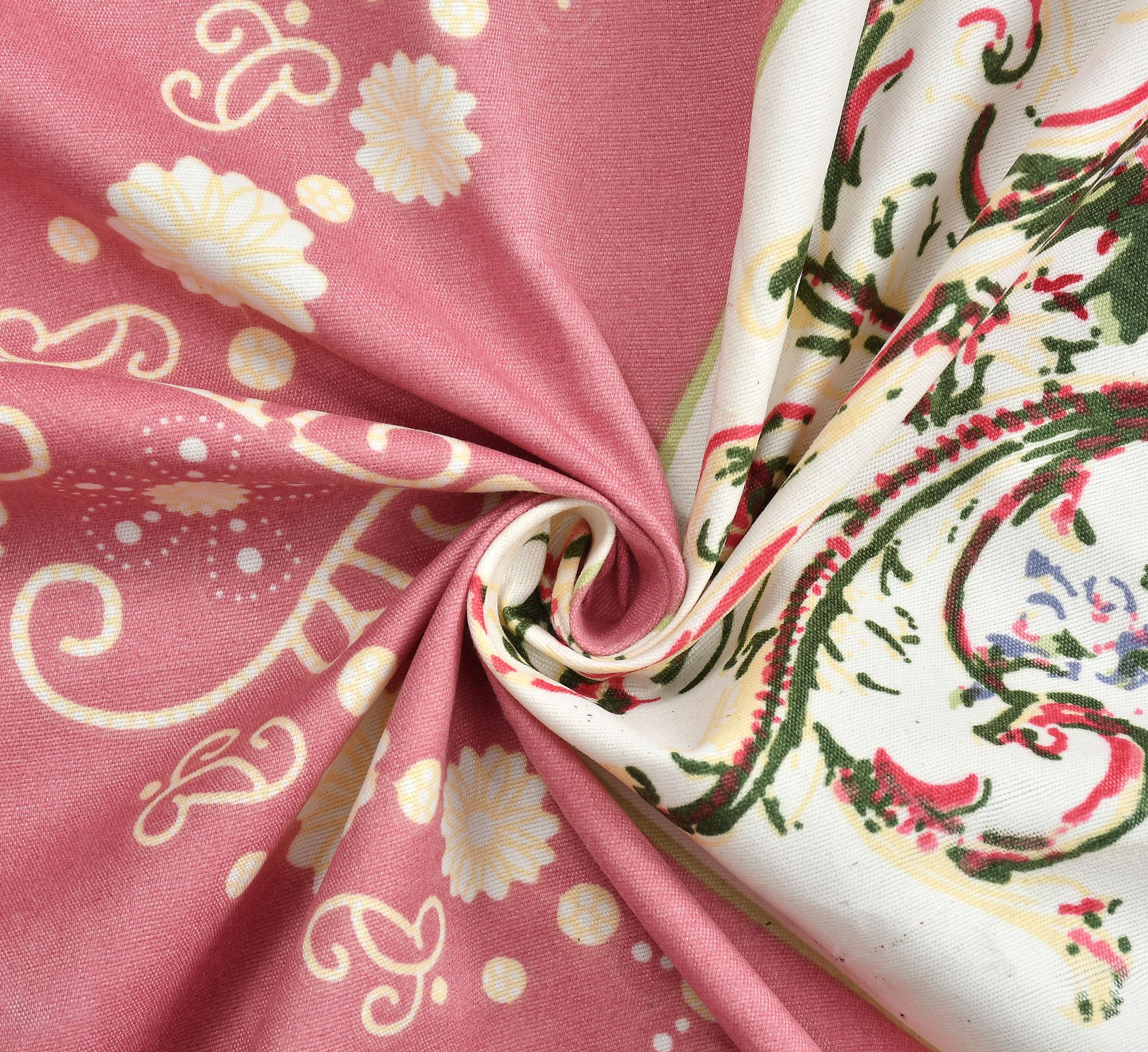 Floral Diwan Cover Set - Glace Cotton, Multicolor -3