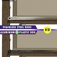 Vista 3 de Amgo Toldo de pérgola beige de 10 pies de ancho x 16 pies de largo, cubierta superior UPF50+, toldo de grado comercial de 260 GSM para patio al aire