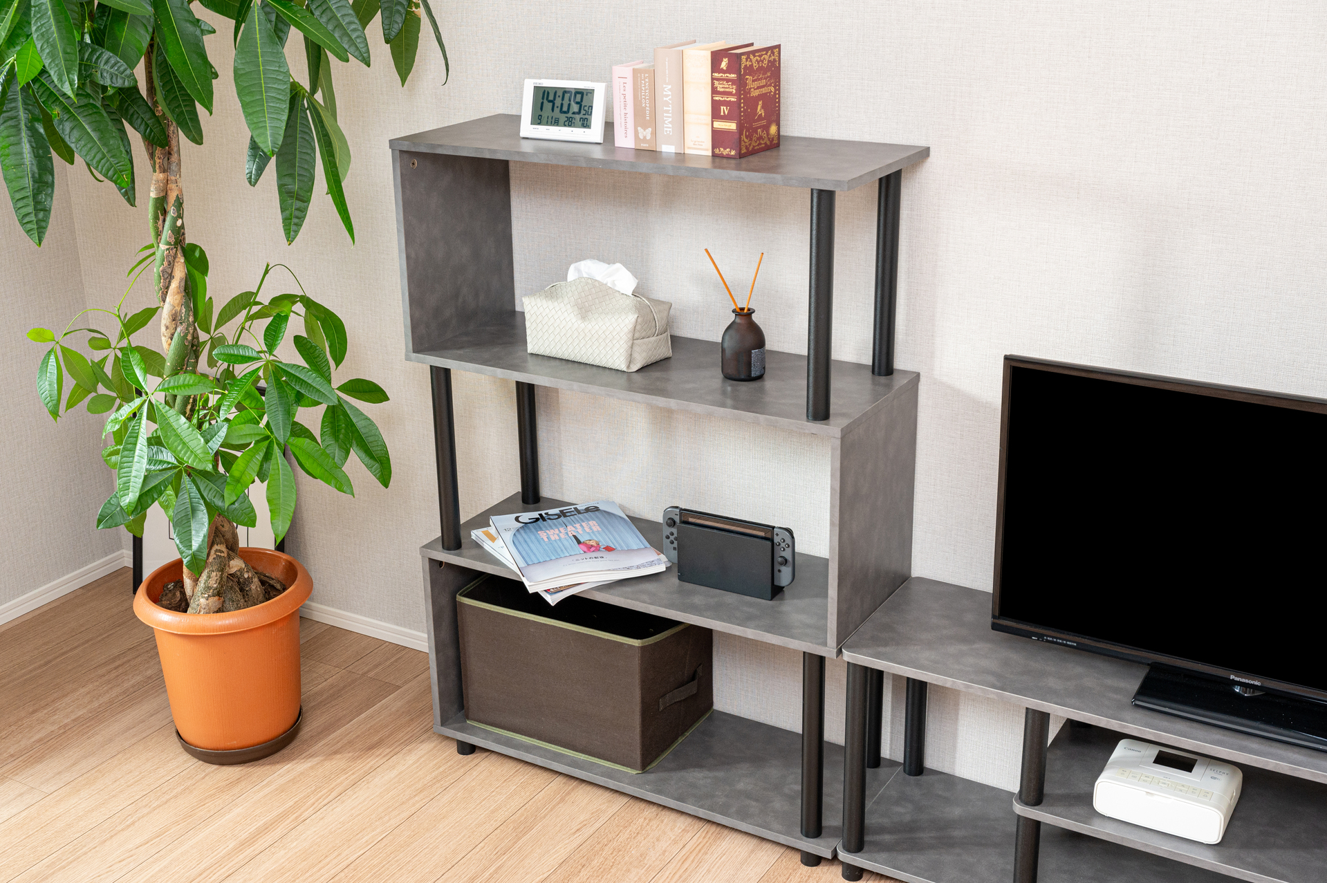 Amazon｜MNK S字オープンラック 4段 幅約80cm 奥行約30cm 高さ約112.5