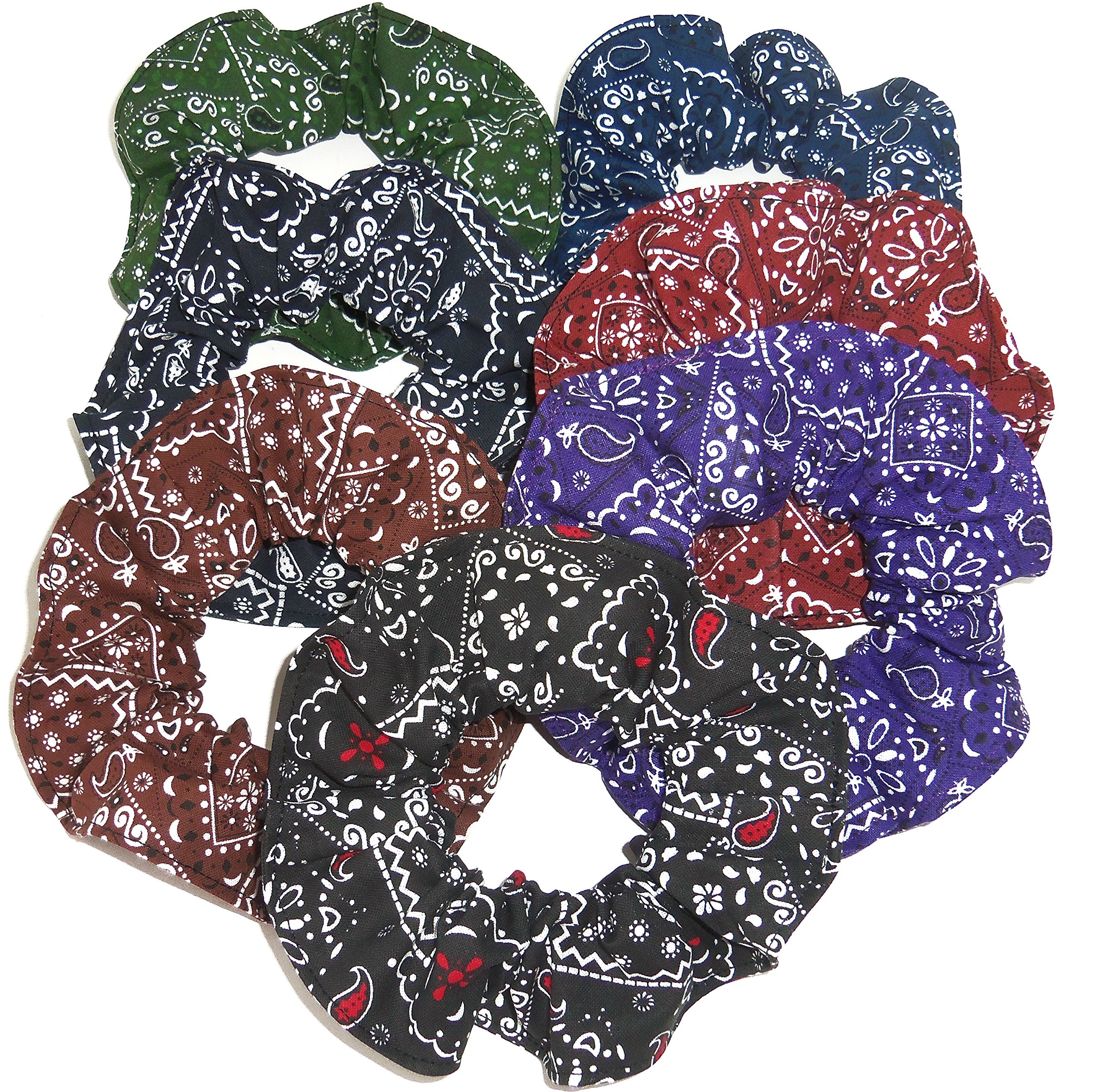 Set of 7 Colorful Fabric Hair Scrunchies LARGE SET OF 7 VELVET HAIR BAND ELASTIC HAIR BANDS VELVET  main image 4