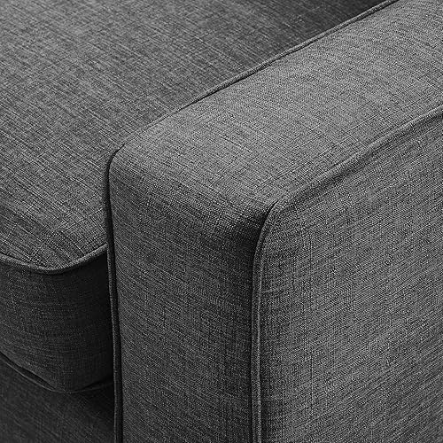 Miniatura 28 de Serta Harmon Sofá seccional reversible sala de estar, moderno sofá de tela de 3 asientos en forma de L. Gris-oscuro,Azul,Crema