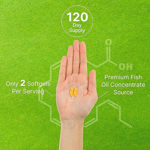 Miniatura 5 de Suplementos de DHA | 240 cápsulas blandas, sin erupciones, sabor a limón, DHA 1000 mg + EPA 500 mg, pescado capturado en la naturaleza, rico en