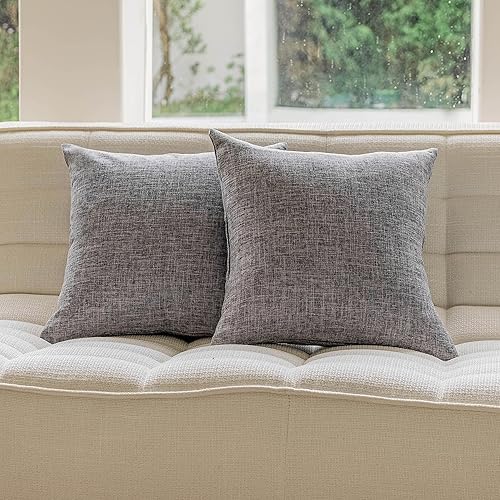 Miniatura 3 de Home Brilliant Fundas de almohada grises de 18 x 18 pulgadas, lavables y con forro suave, fundas de almohada decorativas para sofá, jardín,