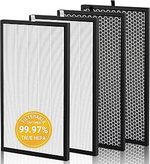 AD5000 Replacement Filter for Air Dr. Air Purifier Filter AD5000, 2 HEPA(H13) Filter and 2 Carbon Filters（2 sets-A total of 4）