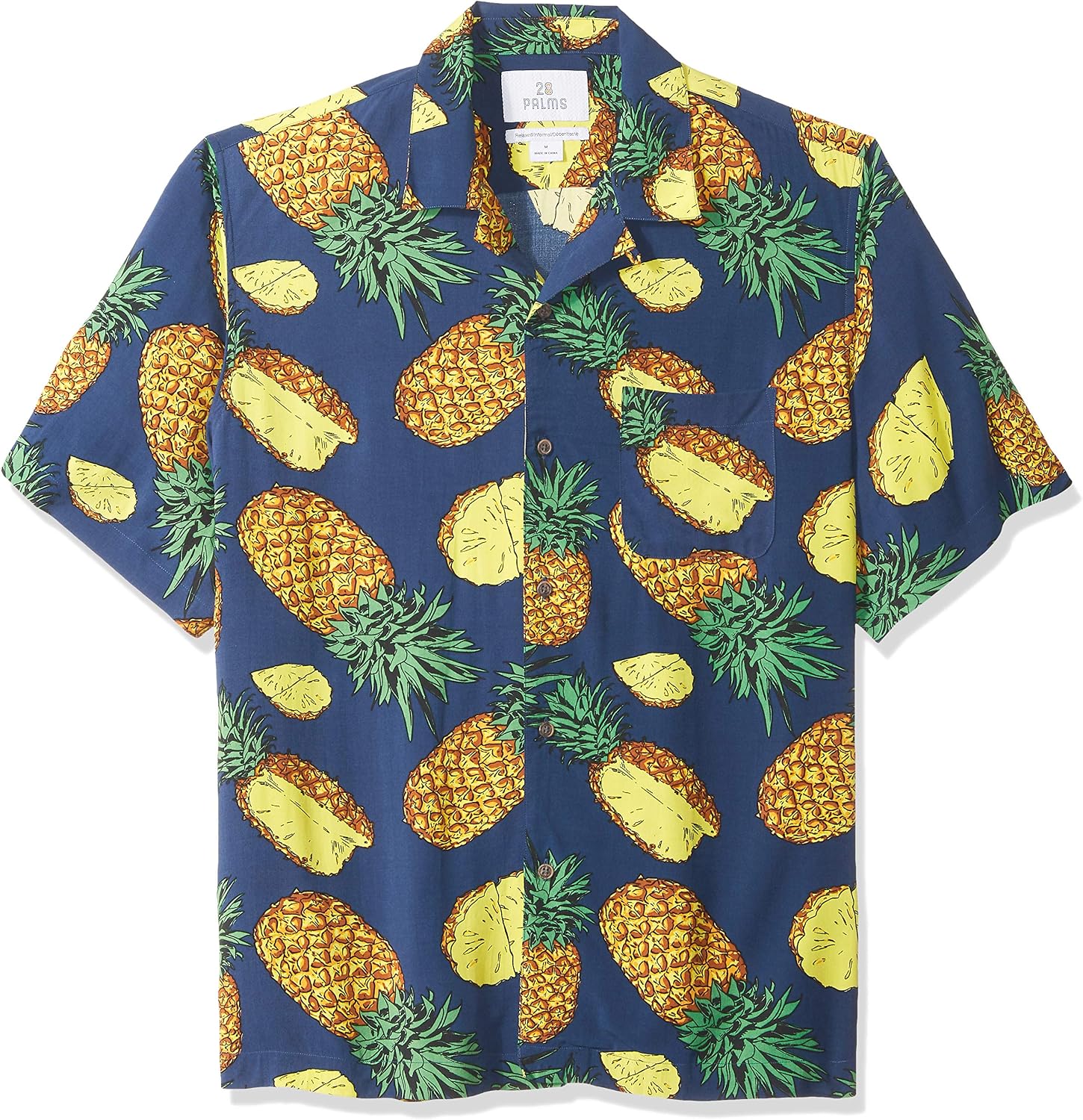 28 Palms Men's Relaxed-Fit Vintage Washed 100% Rayon Tropical Vacation Shirt