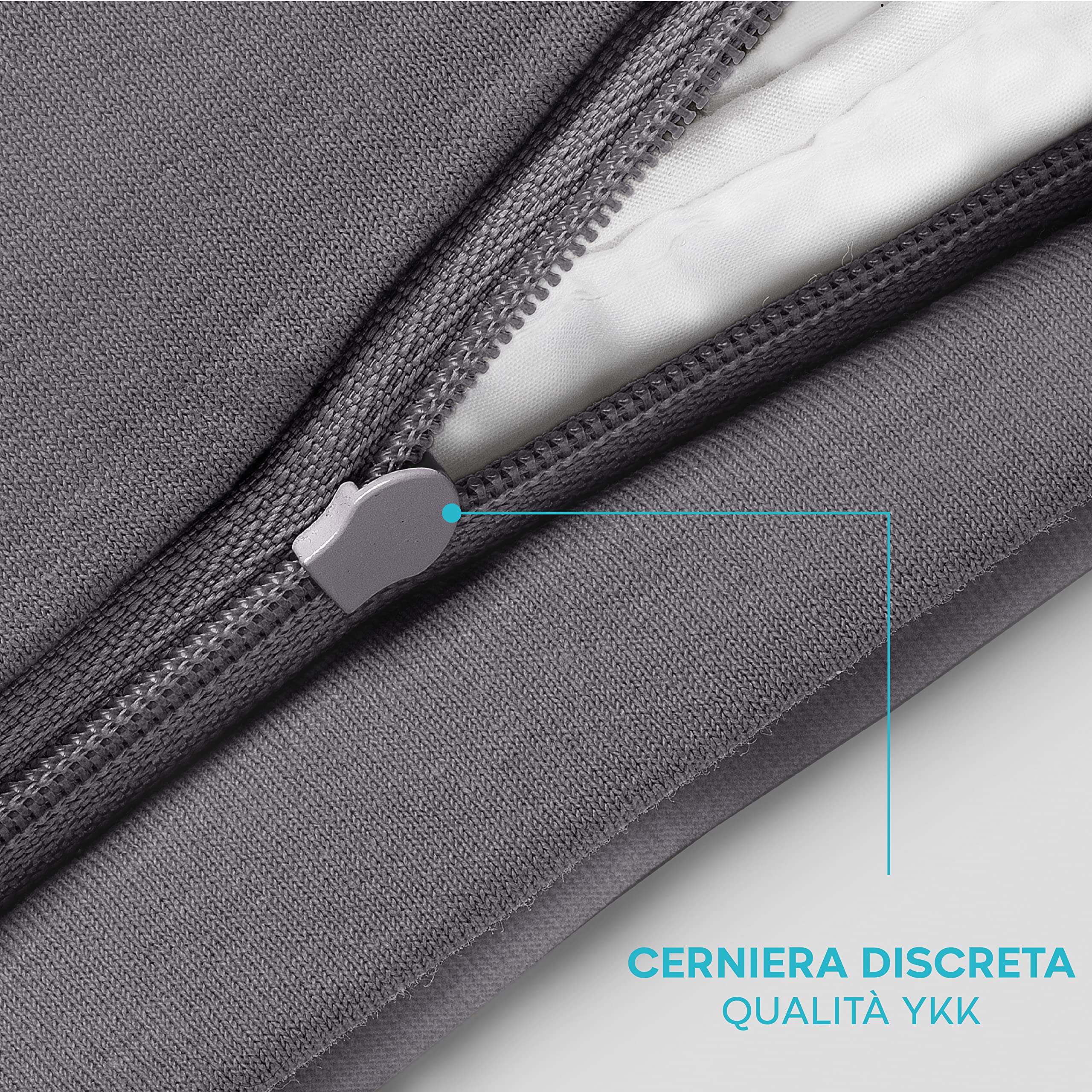 Komfortec Set di 2 federe in 100% cotone 40 x 40 cm, federa in jersey super morbido di alta qualità 150 g/m², federa per cuscino, antracite