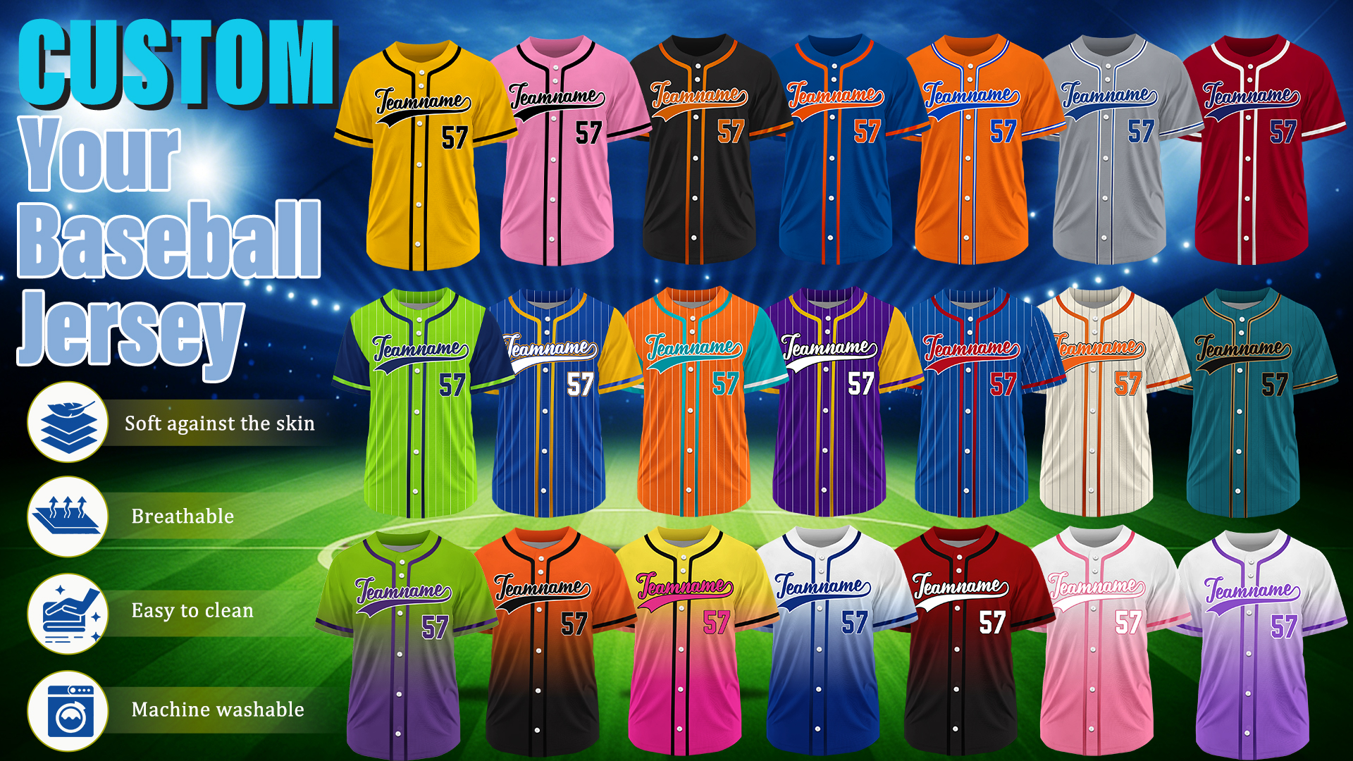 Camiseta personalizada de béisbol con nombre y número bordado/impreso, manga corta, uniforme para hombres, mujeres, niños y jóvenes, regalo para fanáticos del deporte miniatura 7