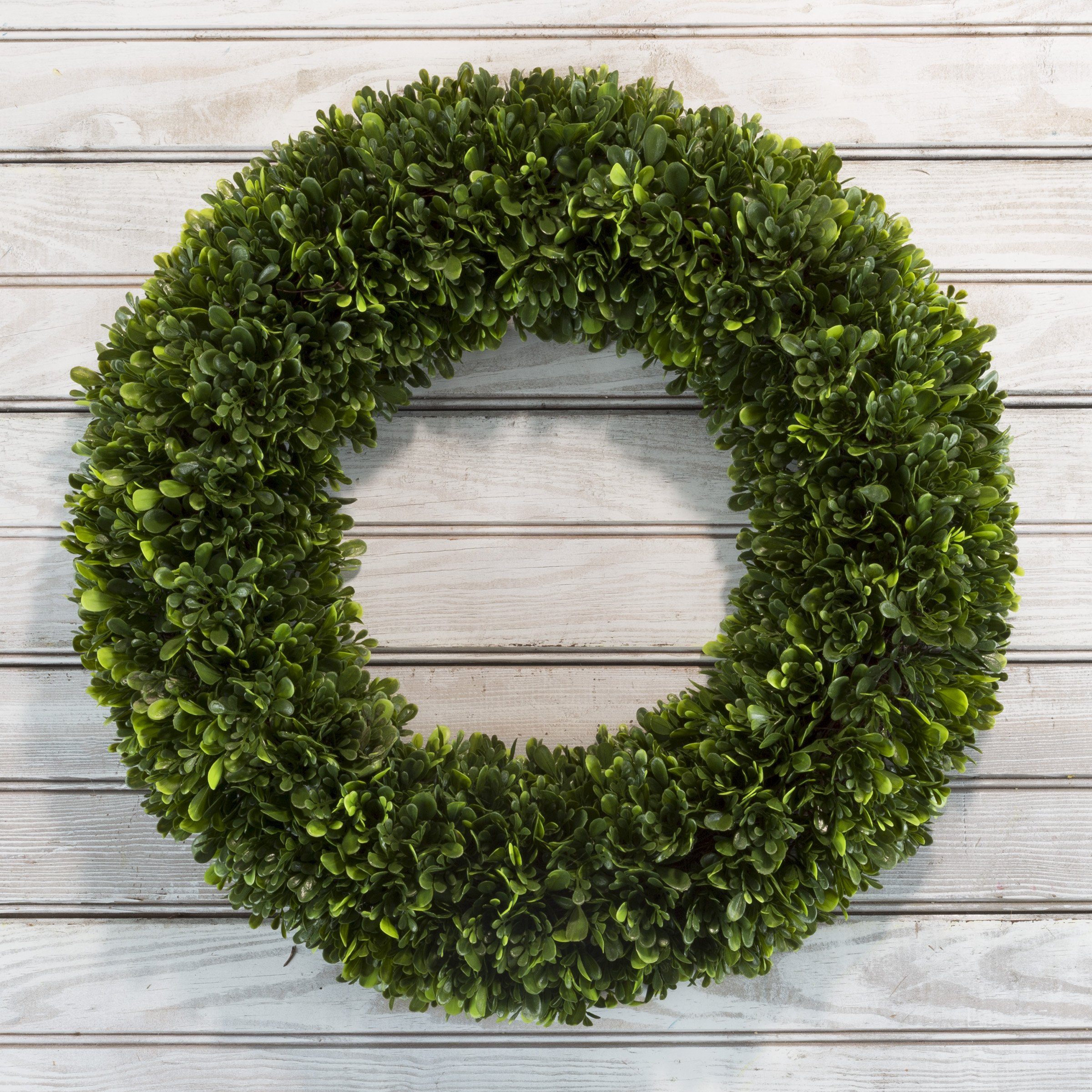 Pure GardenArtificial Tea Leaf - UV Resistant Greenery Half Wreath Wall Décor, 19.5", Green