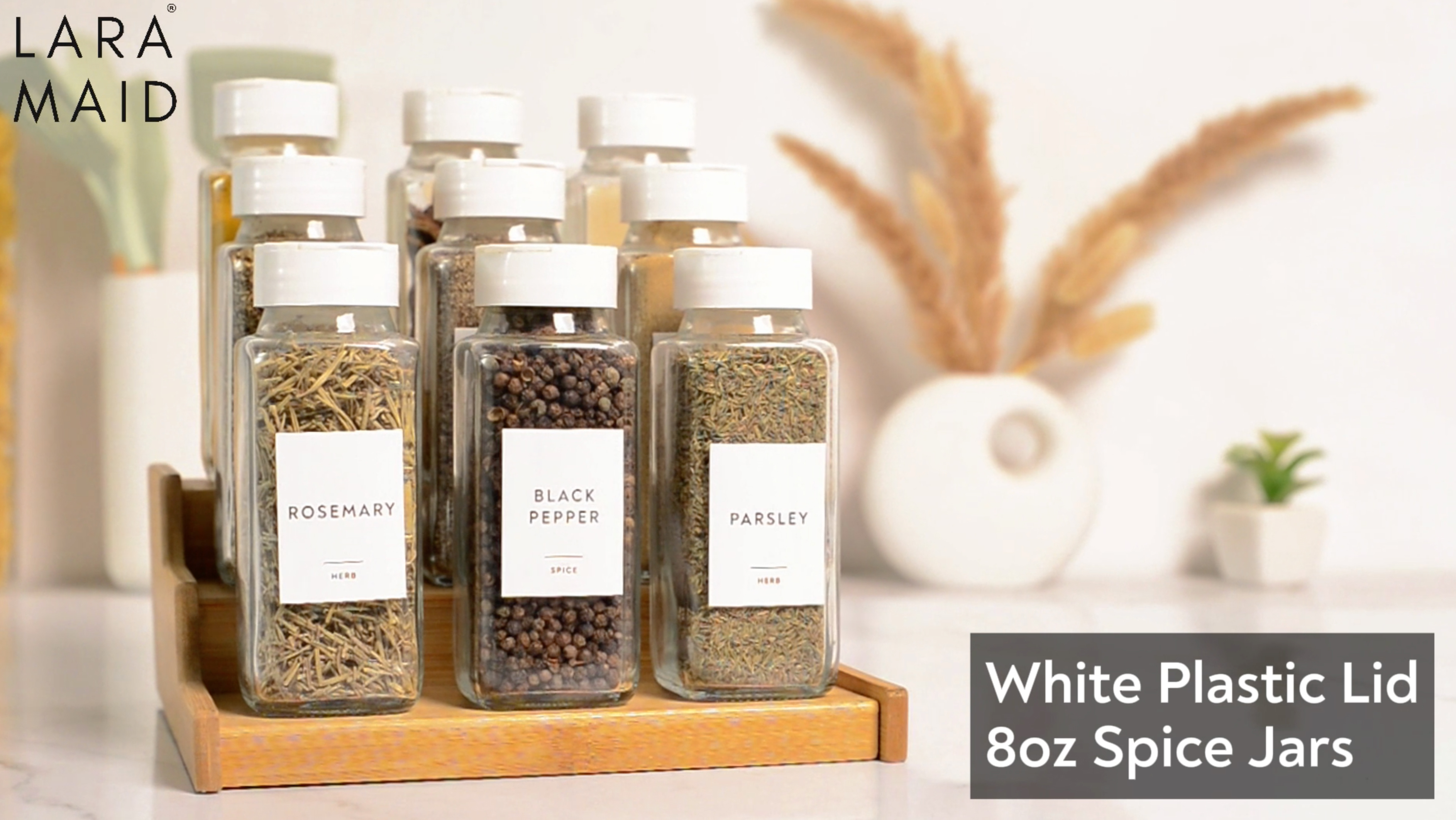 Amazon.com: Laramaid 8oz 24Pack Glass Jars with Minimalist White