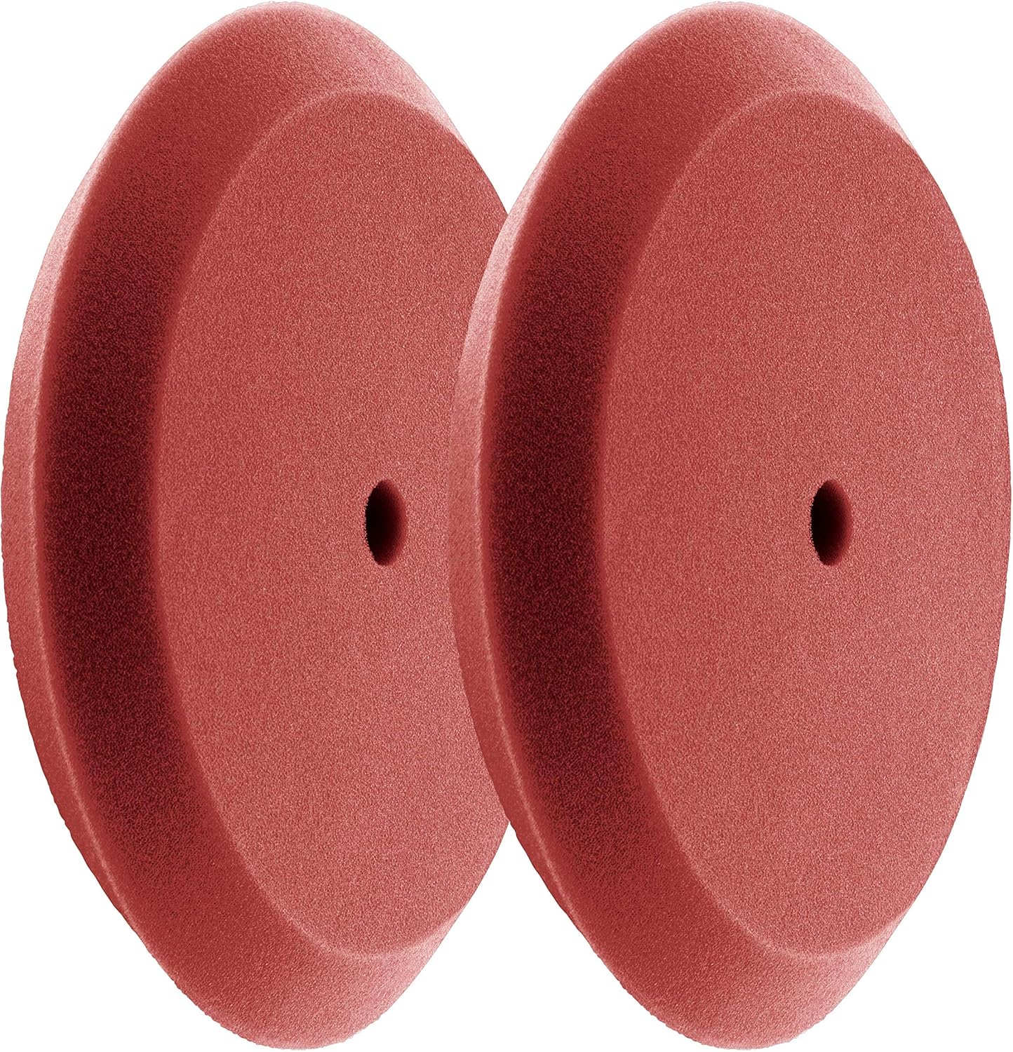8" Foam Buffing Pads, Fits 7" Backer, Slant Design, Hook & Loop Backing (2 Pack) (Blue Soft Polish)