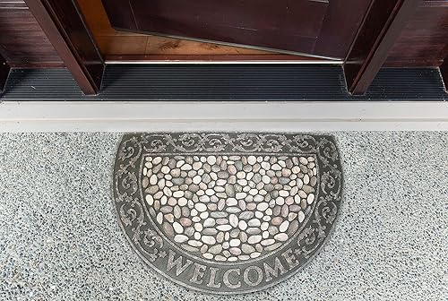 Miniatura 2 de Tapete semicircular con estampado para exteriores e interiores, antideslizante, 23 x 35 pulgadas, resistente al agua, rascador de zapatos, alfombra