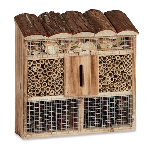 Relaxdays Hôtel à Insectes en Bois à Suspendre abri Abeille
